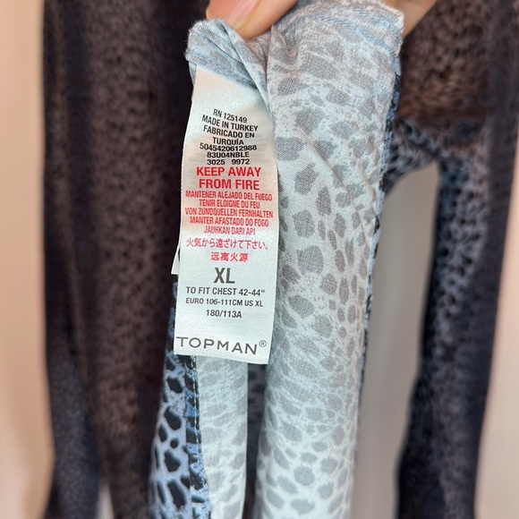 Topman Leopard Print Long Sleeve Button Down. Men’s XL - Picture 8 of 8
